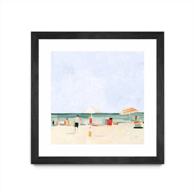 "Family Vacation Ii" Matted and Framed Black 30x30 Wall Art