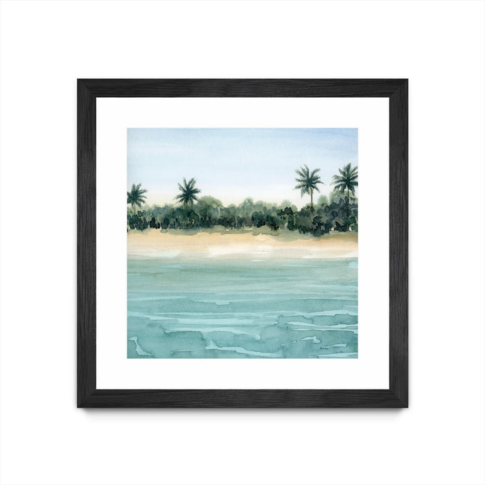 \"Paradis Ii\" Matted and Framed Black 36x36 Wall Art