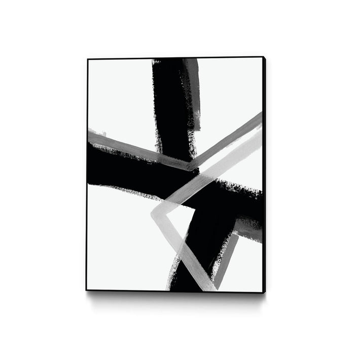 \"Angular Pulse Iv\" Canvas Framed Black 30x40 Wall Art