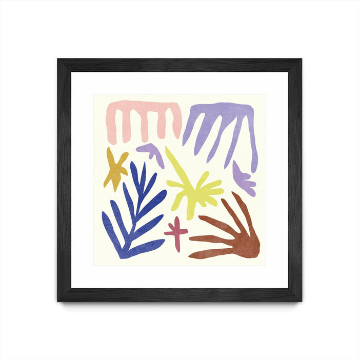 \"Coral Construction Ii\" Matted and Framed Black 30x30 Wall Art