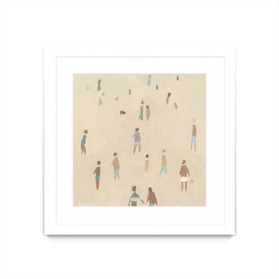 "Beach Goer Iv" Matted and Framed White 36x36 Wall Art