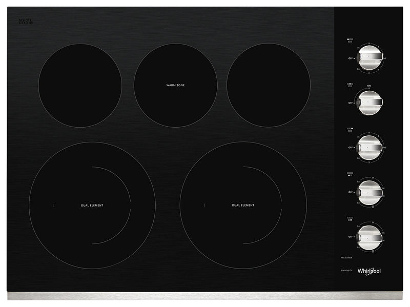 Whirlpool 30\" 5-Element Electric Cooktop - Stainless Steel - WCE77US0HS