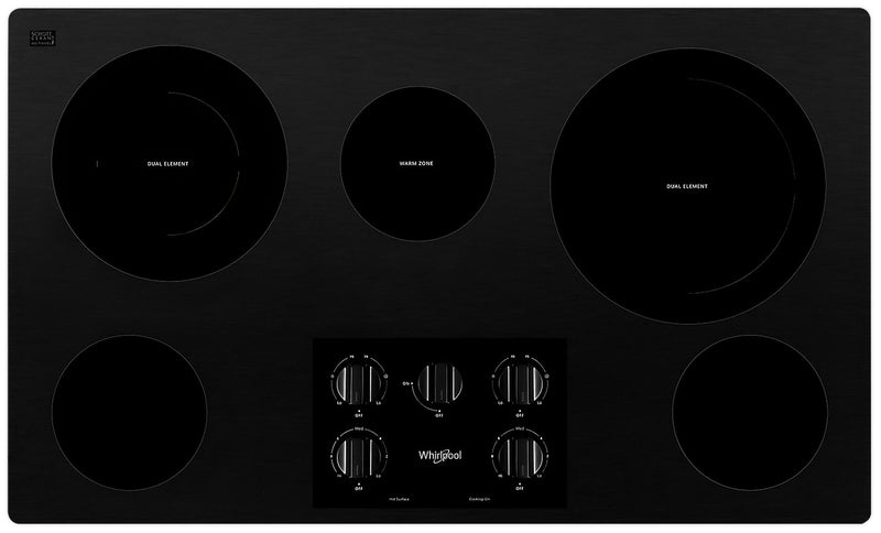Whirlpool 36\" 5-Element Electric Cooktop - Black - WCE77US6HB