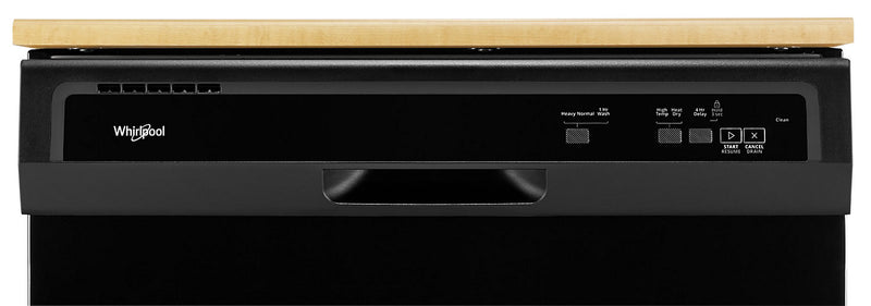 Whirlpool 24\" 64 dBA Portable Front-Control Dishwasher - Black - WDP370PAHB