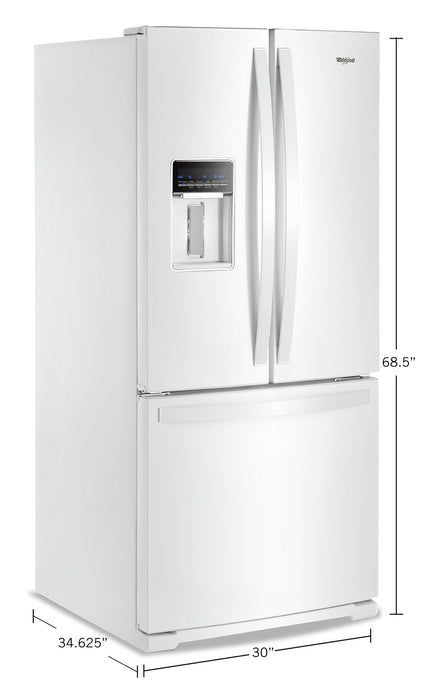 Whirlpool 30\" 20 Cu. Ft. French-Door Refrigerator - White - WRF560SEHW