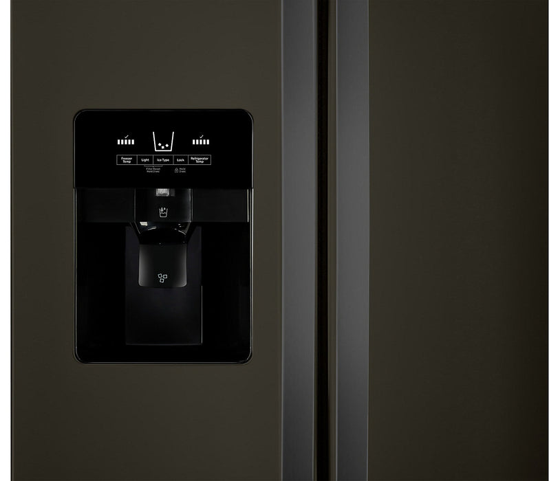 Whirlpool 36\" 25 Cu. Ft. Side-by-Side Refrigerator - Black Stainless - WRS325SDHV