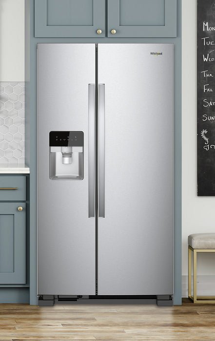 Whirlpool 33\" 21 Cu. Ft. Side-by-Side Refrigerator - Monochromatic Stainless Steel - WRS331SDHM