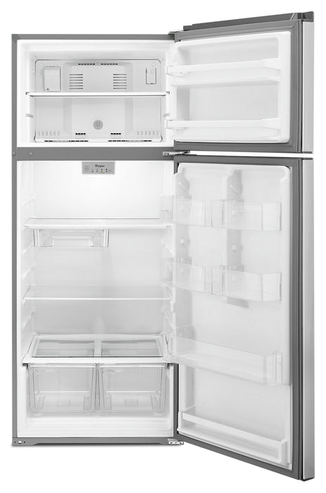 Whirlpool 28\" 18 Cu. Ft. Top-Mount Refrigerator - Print Resist Metallic Steel - WRT518SZFG