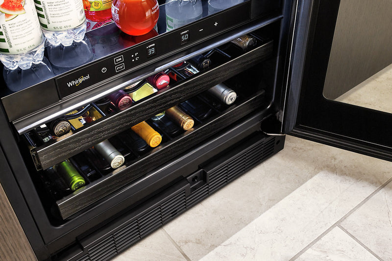 Whirlpool 24\" 5.2 Cu. Ft. Undercounter Beverage Refrigerator - Fingerprint Resistant Stainless Steel - WUB35X24HZ