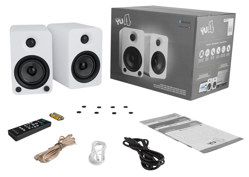 Kanto YU4 Powered Bluetooth Bookshelf Speakers with Phono Preamp for Turntable - YU4MW