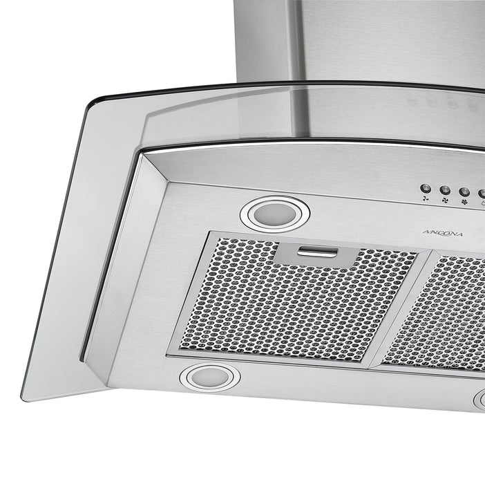 Ancona IGCC630 30\" Island Glass Stainless Steel Range Hood - AN-1404