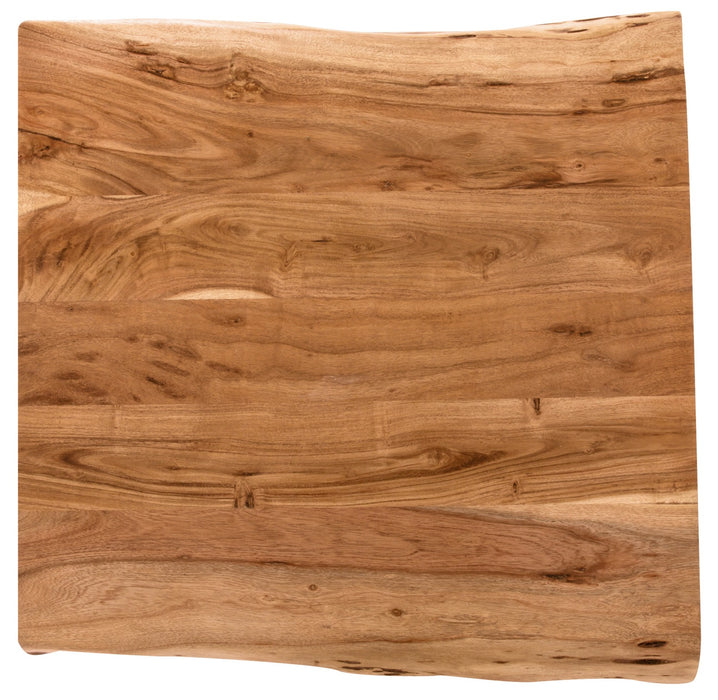 Agra 24\" Rustic End Table - Brown and Black with Iron Legs