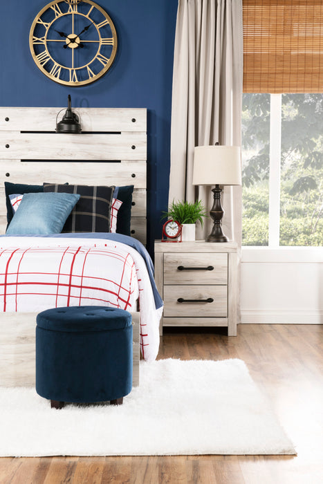 Abby Panel Bed with Headboard & Frame for Kids, LED, USB, White - Twin Size