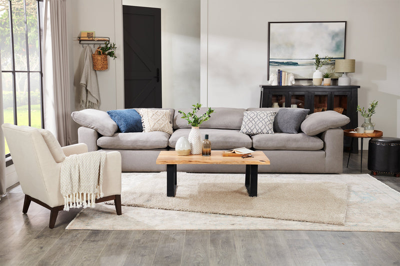 Agra 45\" Rustic Coffee Table - Brown and Black with Iron Legs