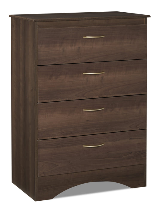 Aida Bedroom Chest of Drawers, 4-Drawer, 28\"W x 37.3\"H, Made in Canada - Brown