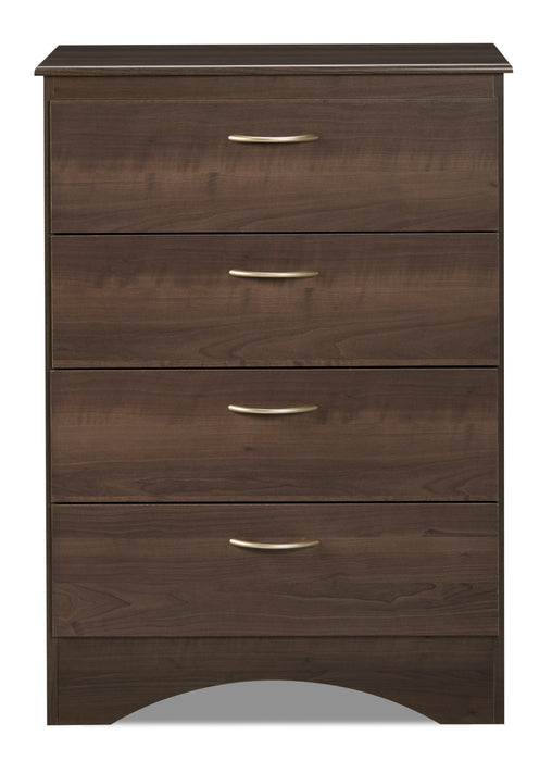 Aida Bedroom Chest of Drawers, 4-Drawer, 28\"W x 37.3\"H, Made in Canada - Brown