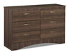 ["Aida Bedroom 6-Drawer Dresser, 49.5\"W x 29.8\"H, Made in Canada - Brown"]