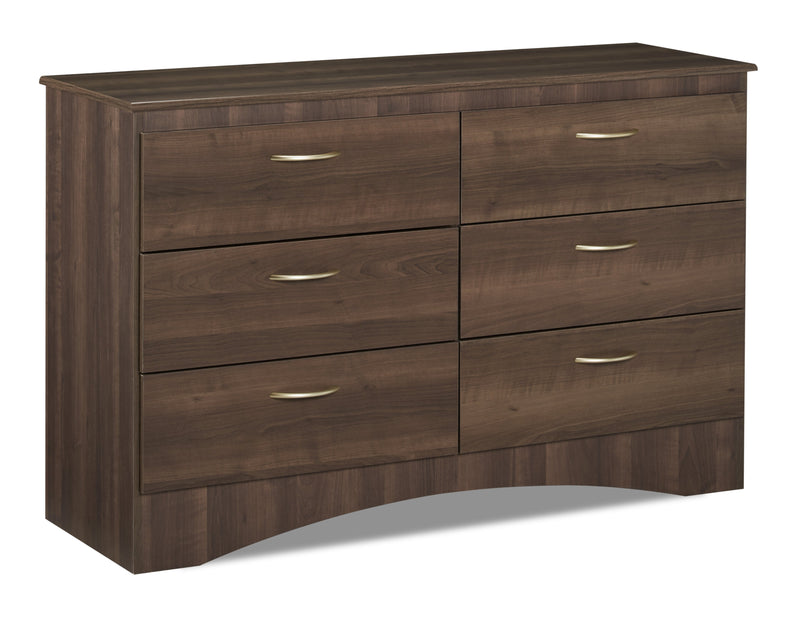 Aida Bedroom 6-Drawer Dresser, 49.5\"W x 29.8\"H, Made in Canada - Brown