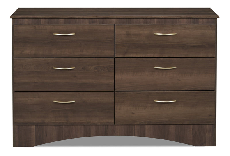 Aida Bedroom 6-Drawer Dresser, 49.5\"W x 29.8\"H, Made in Canada - Brown