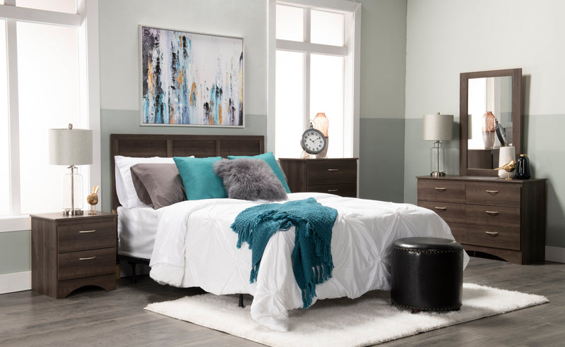 Aida Panel Headboard, Made in Canada, Brown - Queen Size