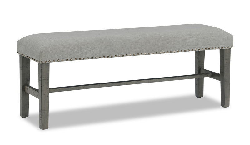 Alto Dining Bench with Linen-Look Fabric, 46\"W - Grey