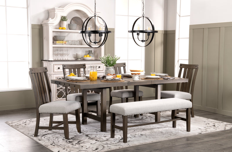 Alto Dining Bench with Linen-Look Fabric, 46\"W - Grey