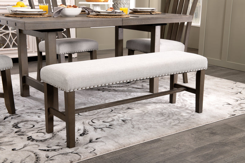 Alto Dining Bench with Linen-Look Fabric, 46\"W - Grey