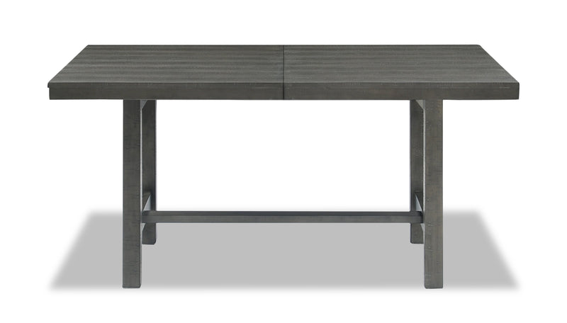 Alto Dining Table with 65-83\"W Extension, Trestle Base - Grey