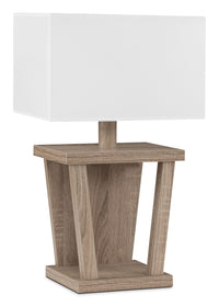 Dark Taupe Table Lamp with White Shade