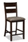 ["Astoria Counter-Height Dining Chair with Vegan-Leather Fabric, Ladder-Back - Brown"]
