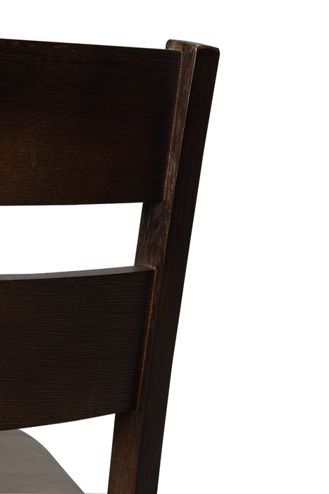 Astoria Counter-Height Dining Chair with Vegan-Leather Fabric, Ladder-Back - Brown