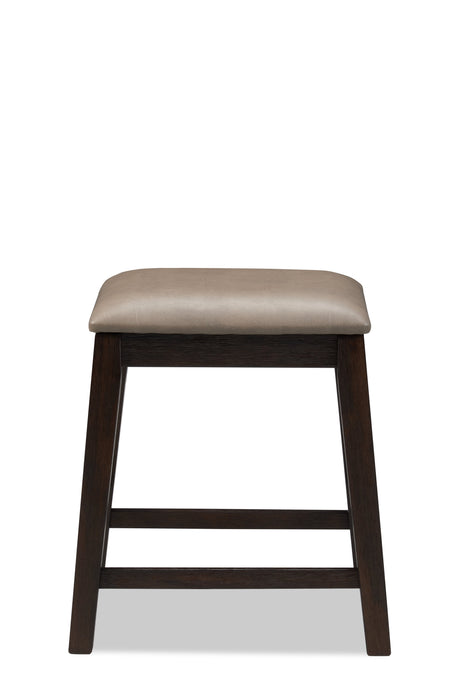 Astoria Counter-Height Stool with Vegan Leather Fabric - Brown & Grey