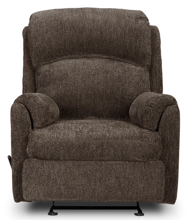 Made in Canada Baron 32\" Chenille Fabric Glider Reclining Chair - Brown