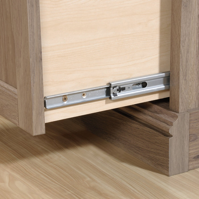 Barrister Lane 68.88\" Corner L-Shaped Office Desk with 3-Drawers & Cabinet - Salt Oak