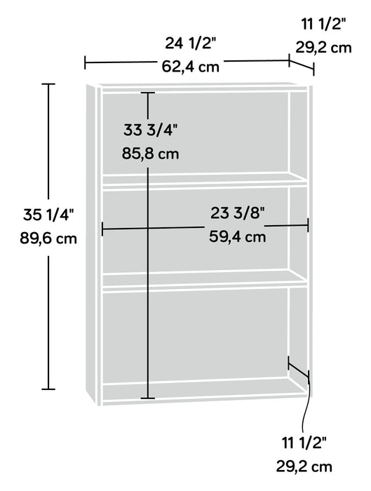Boston 24.5\" 3-Shelf Bookcase - Cinnamon Cherry