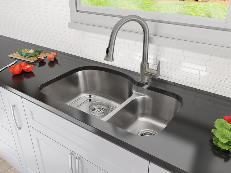 Ancona Tusca Series 33\" 60/40 Dual Mount Kitchen Sink - AN-3342