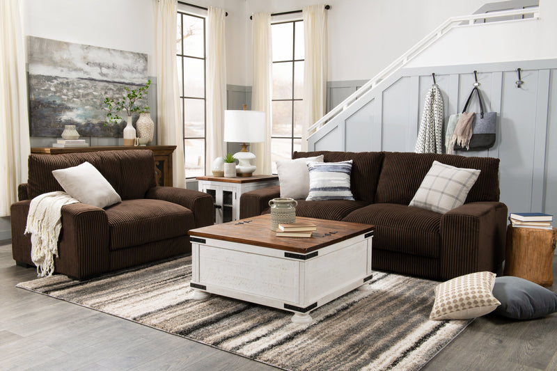 Benjy 36\" Rustic Coffee Table Trunk with Storage - Two Tone Wood