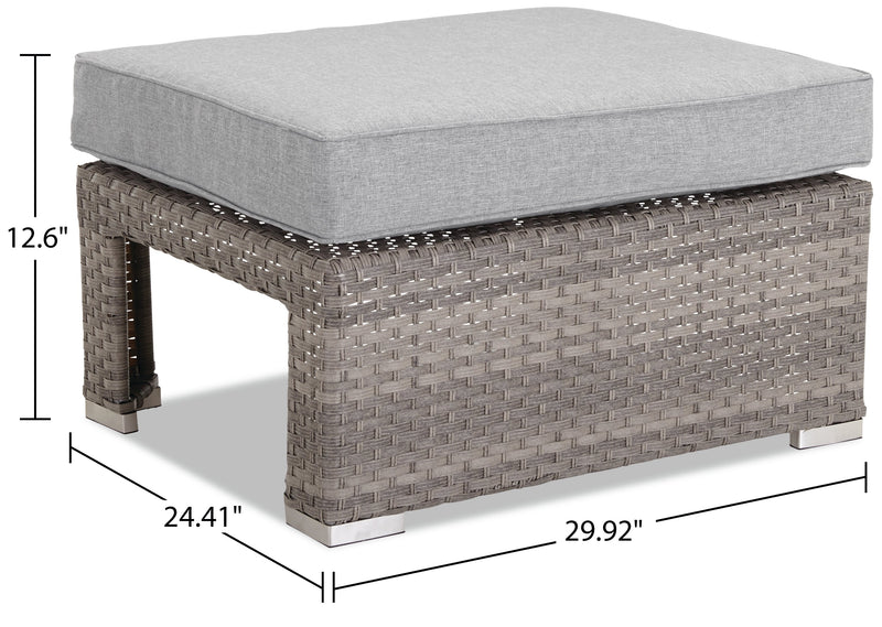 Bermuda 6-Piece Canopy Outdoor Patio Conversation Set - Hand-Woven Resin Wicker, UV & Weather Resistant - Grey