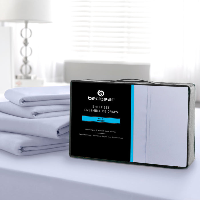 BEDGEAR Basic 3-Piece Twin Sheet Set - Mist