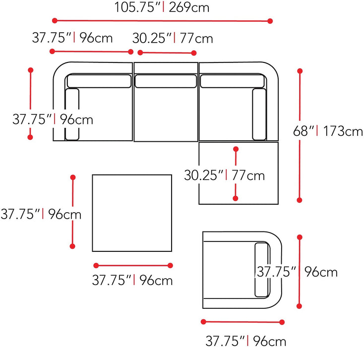 Seattle Conversation Patio Set - Sectional