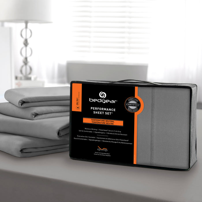 BEDGEAR Dri-Tec® 3-Piece Twin Sheet Set - Grey 