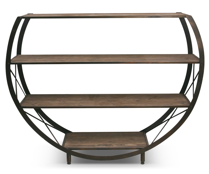 Santa Mon 54\" 4-Shelf Open Circle Bookcase - Espresso