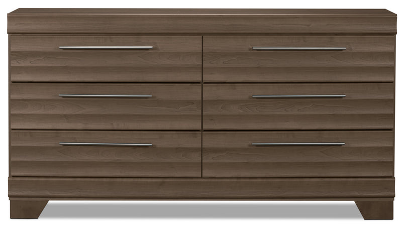 Olivia Bedroom 6-Drawer Dresser, 61.3\"W x 32.8\"H, Made in Canada - Grey