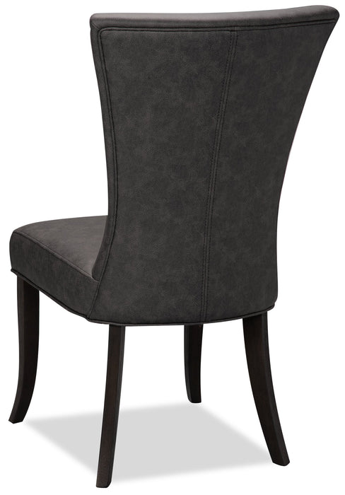 Bree Dining Chair with Vegan Leather Fabric - Grey