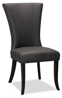 Bree Dining Chair with Vegan Leather Fabric - Grey 