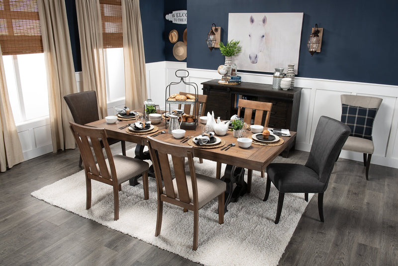 Bree Dining Chair with Vegan Leather Fabric - Grey