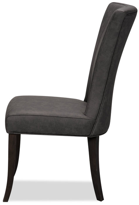 Bree Dining Chair with Vegan Leather Fabric - Grey