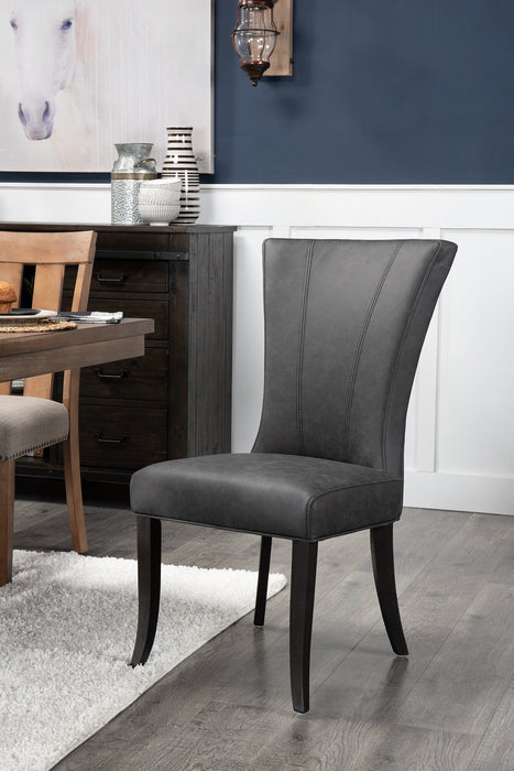 Bree Dining Chair with Vegan Leather Fabric - Grey