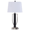 Bryton 34.75\" Black and Steel Table Lamp with USB Charging
