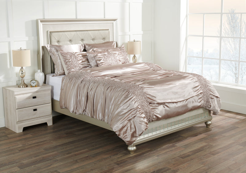 Beatrice 7-Piece King Comforter Set - Taupe